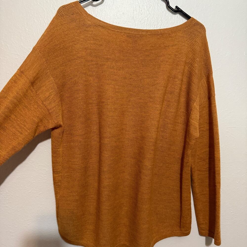 Eileen Fisher Royal Alpaca Crew Neck Lightweight Sweater Top XL Copper Brown - Picture 6 of 9